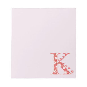 Flower Pattern Letter K(red) Notepad