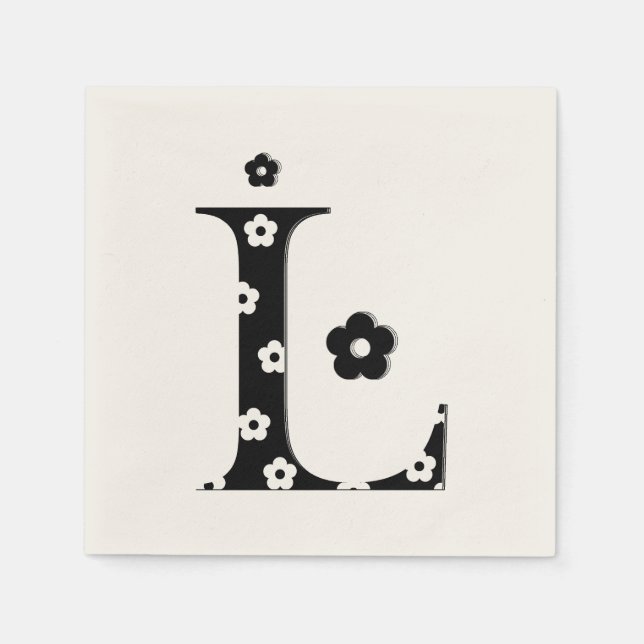 Flower Pattern Letter L Napkin (Front)