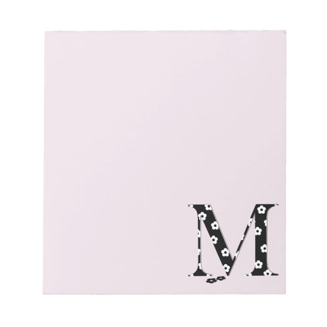 Flower Pattern Letter M Notepad (Front)
