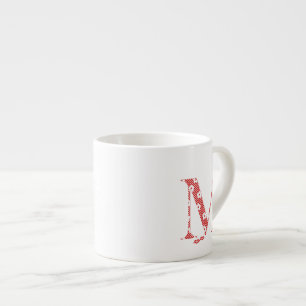 Flower Pattern Letter M(red) Espresso Cup