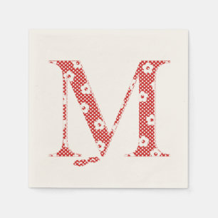 Flower Pattern Letter M(red) Napkin