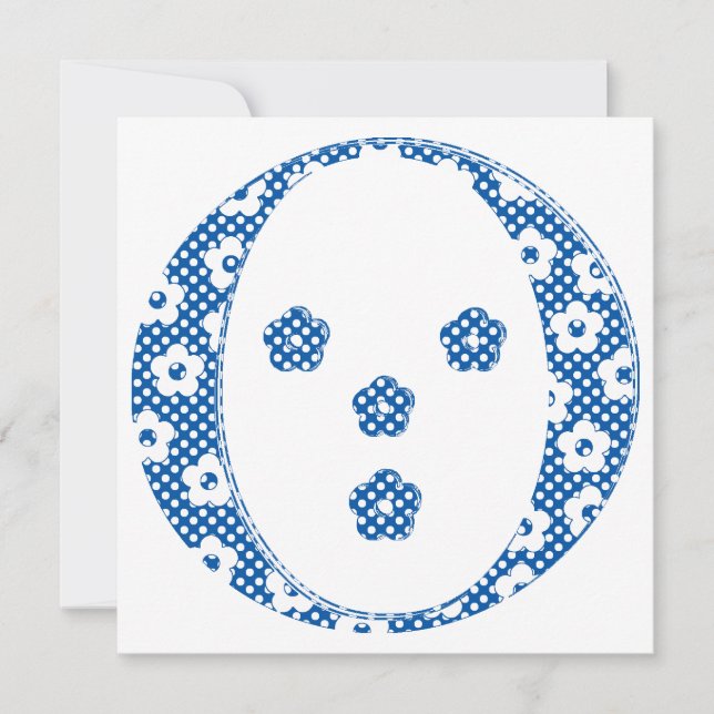Flower Pattern Letter O(blue) (Front)