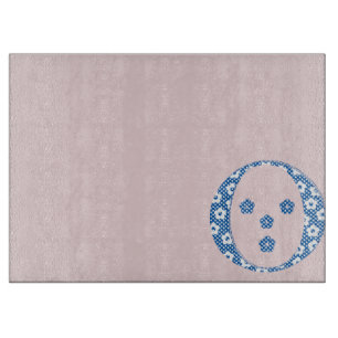 Flower Pattern Letter O(blue) Cutting Board