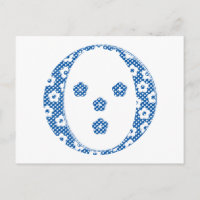 Flower Pattern Letter O(blue)