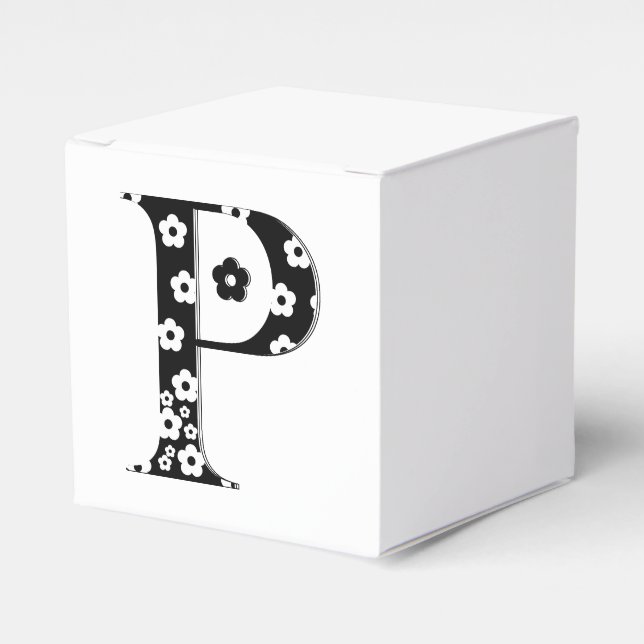 Flower Pattern Letter P Favour Box (Front Side)