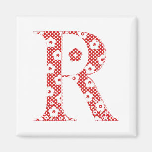 Flower Pattern Letter R(red) Magnet