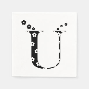 Flower Pattern Letter U Napkin