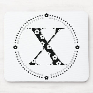 Flower Pattern Letter X Mouse Mat