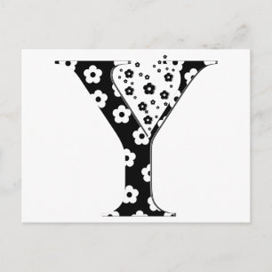 Flower Pattern Letter Y Postcard