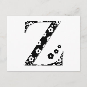Flower Pattern Letter Z Postcard