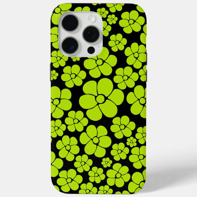 Flower Pattern - Lime Green Case-Mate iPhone Case (Back)