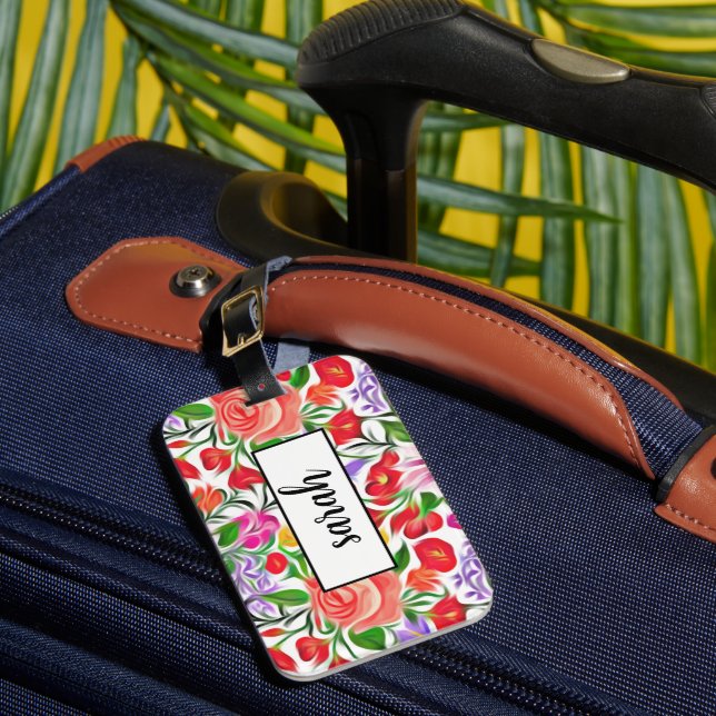 flower pattern luggage tag (Front Insitu 1)