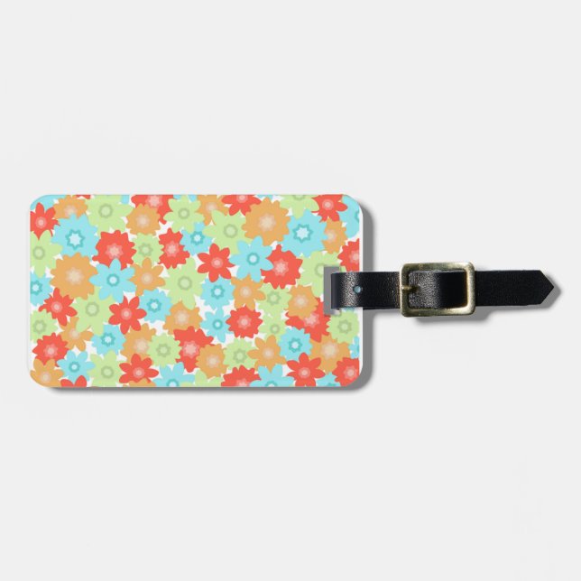 FLOWER PATTERN LUGGAGE TAG (Front Horizontal)