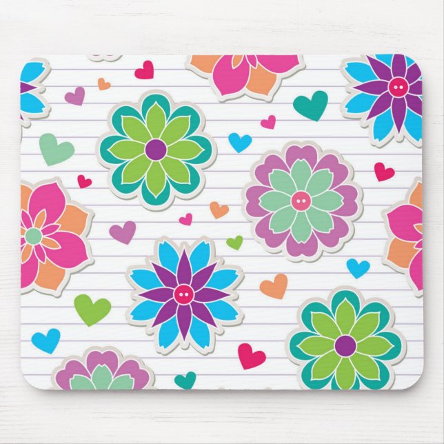 Flower pattern mouse mat (Front)