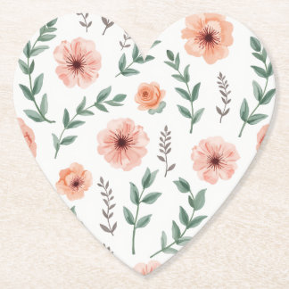 Flower pattern Paper Coaster
