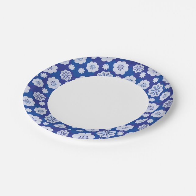 flower pattern paper plate (Angled)