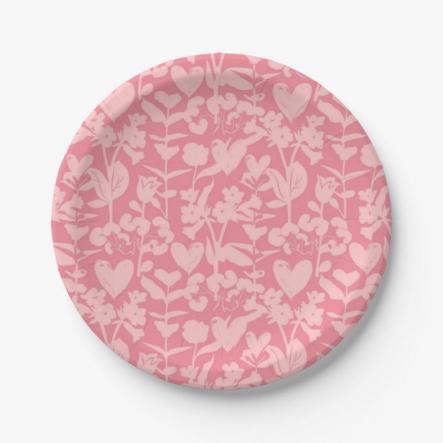 Flower pattern paper plate (Front)