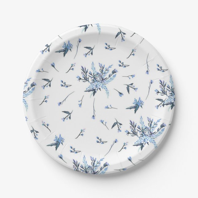 Flower pattern paper plate (Front)