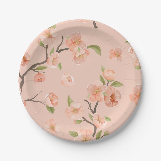 Flower pattern paper plate (Front)