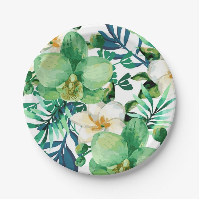 Flower pattern paper plate (Front)