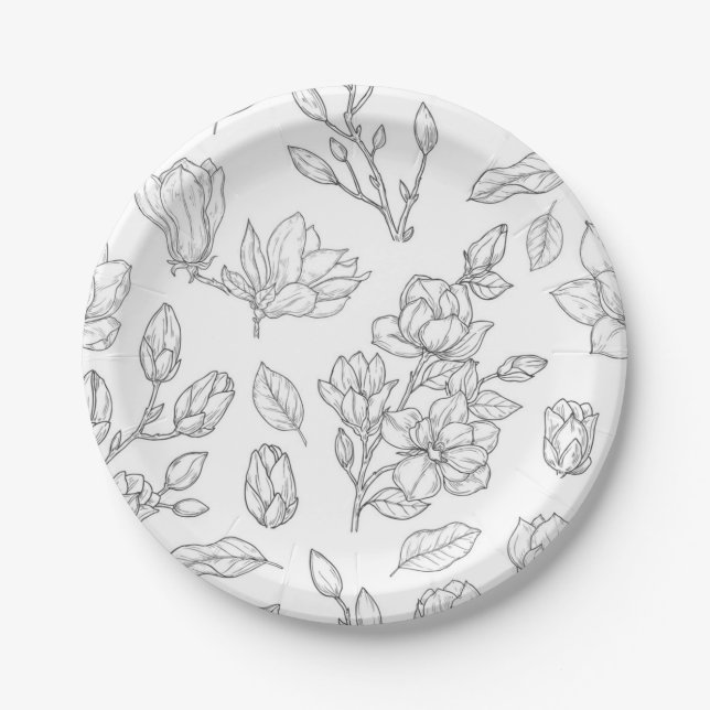 Flower pattern paper plate (Front)