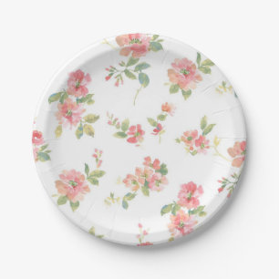 Flower pattern paper plate