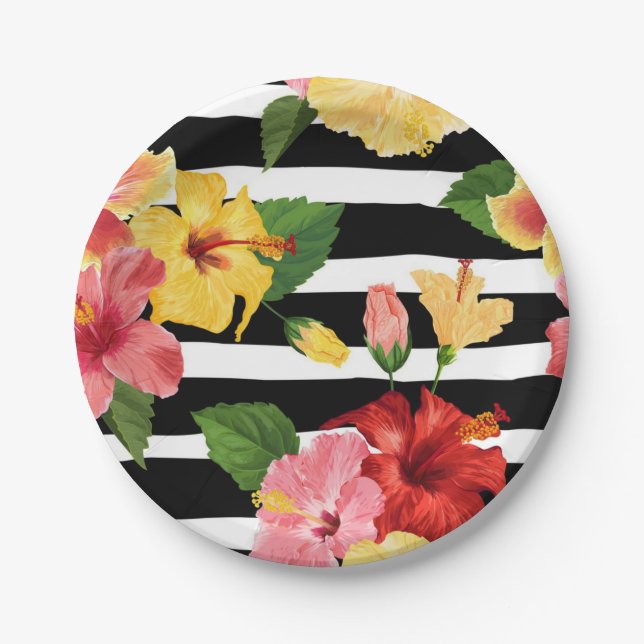 Flower pattern paper plate (Front)