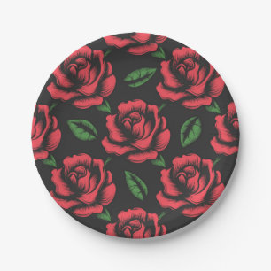 Flower pattern paper plate