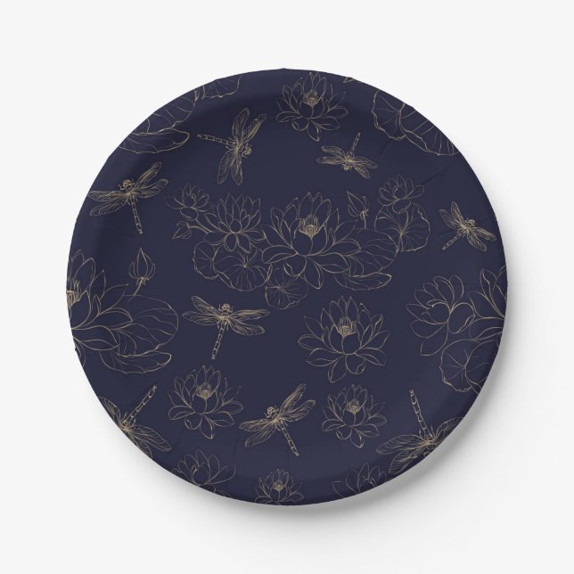 Flower pattern paper plate (Front)