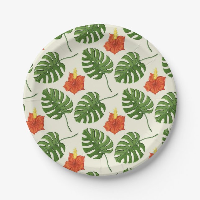 Flower pattern paper plate (Front)