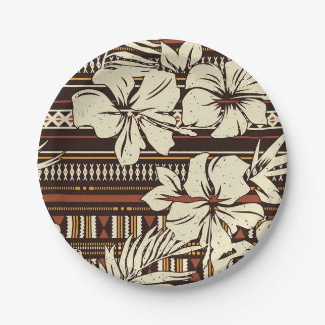 Flower pattern paper plate (Front)