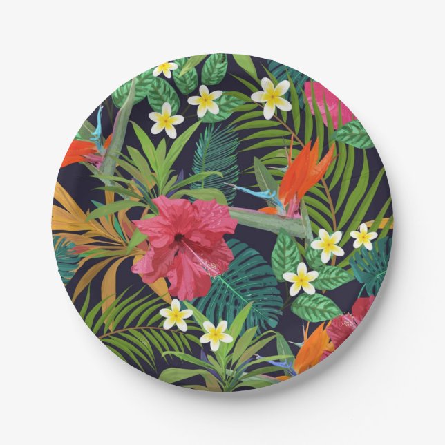 Flower pattern paper plate (Front)
