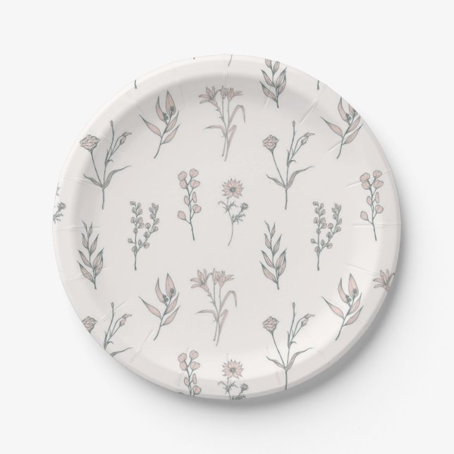 Flower pattern paper plate (Front)