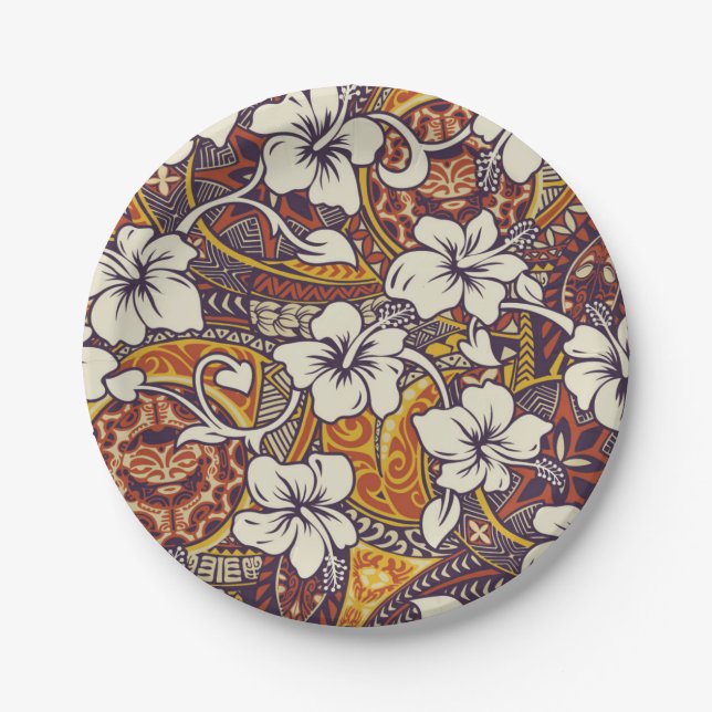 Flower pattern paper plate (Front)