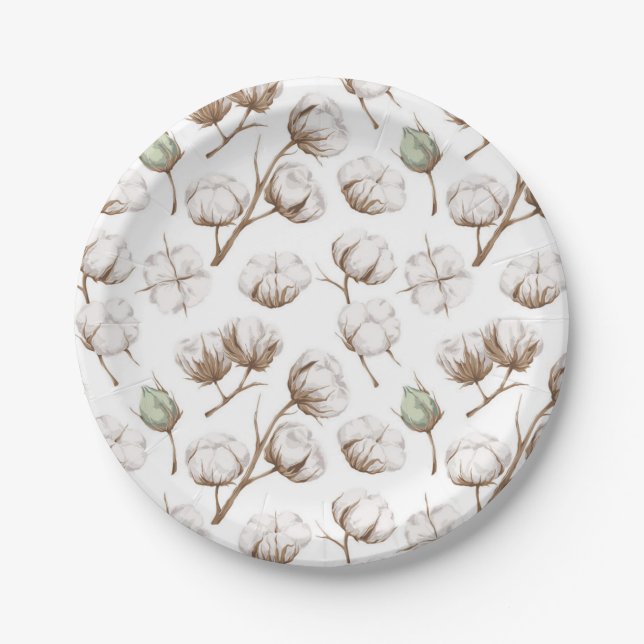 Flower pattern paper plate (Front)