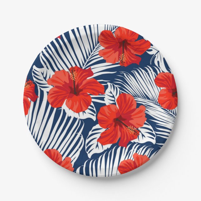 Flower pattern paper plate (Front)