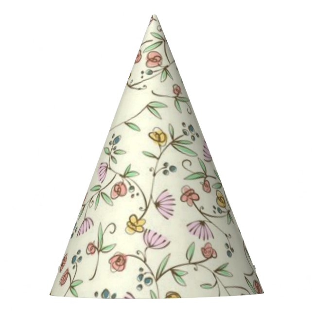 Flower pattern party hat (Front)
