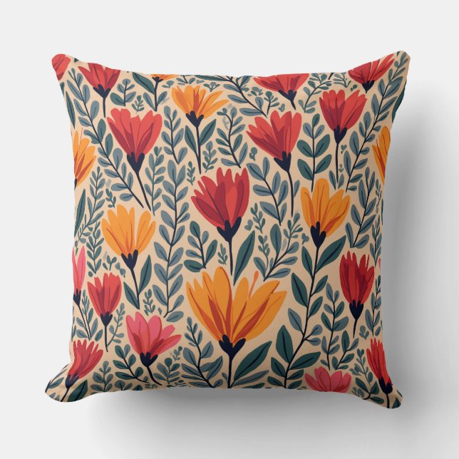 flower pattern pillow cushion (Front)
