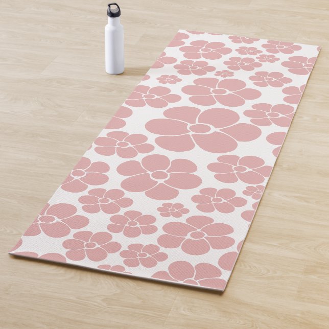 Flower Pattern - Pink and White Yoga Mat (In Situ)
