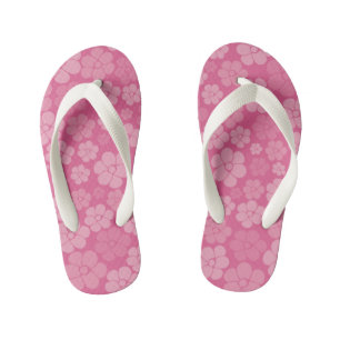 Flower Pattern - Pink Kid's Flip Flops