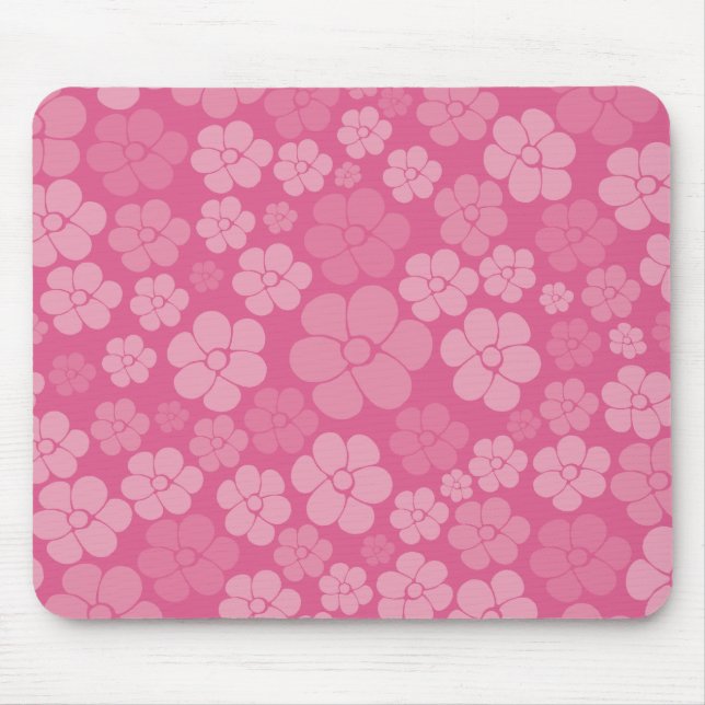 Flower Pattern - Pink Mouse Mat (Front)