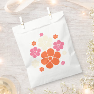 Flower Pattern - Pink, Orange and Cream Favour Bags