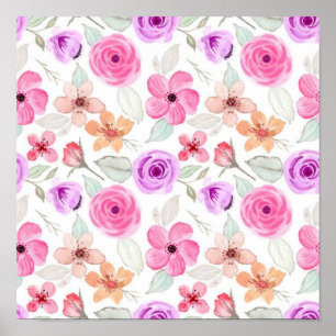Flower pattern poster