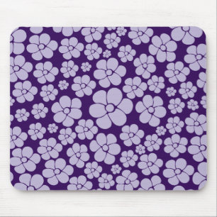 Flower Pattern - Purple Mouse Mat