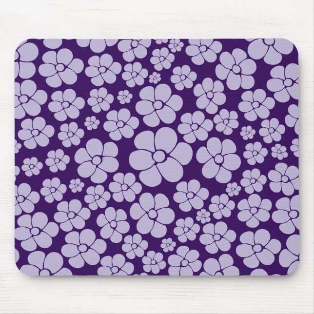 Flower Pattern - Purple Mouse Mat (Front)