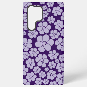 Flower Pattern - Purple Throw Pillow Samsung Galaxy Case