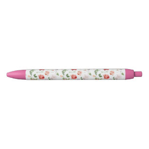 Flower Pattern, Rose Black Ink Pen