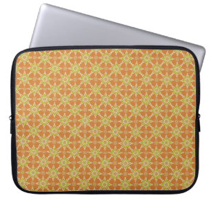 Flower Pattern Rusty Red, Green, Laptop Sleeve