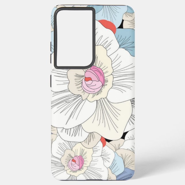 Flower pattern samsung galaxy s21 ultra case (Back)
