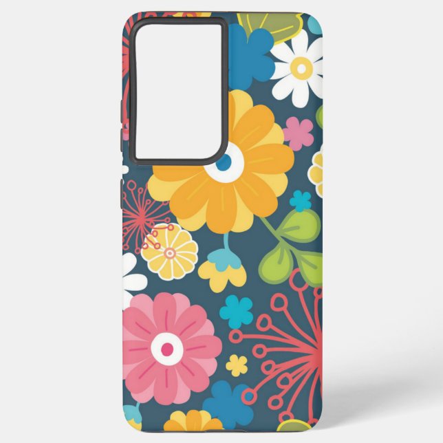 Flower pattern samsung galaxy s21 ultra case (Back)